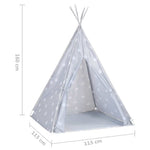 Tipi-Telt For Barn Med Pose Polyester Grå 115X115X160 Cm