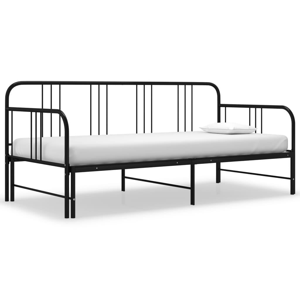 Uttrekkbar Ramme Til Sovesofa Svart Metall 90X200 Cm