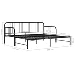 Uttrekkbar Ramme Til Sovesofa Svart Metall 90X200 Cm