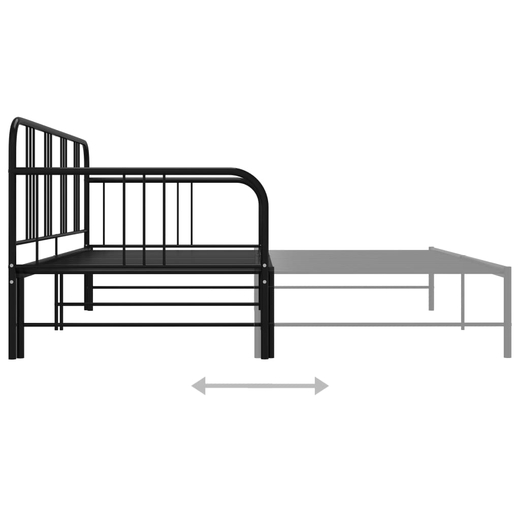 Uttrekkbar Ramme Til Sovesofa Svart Metall 90X200 Cm