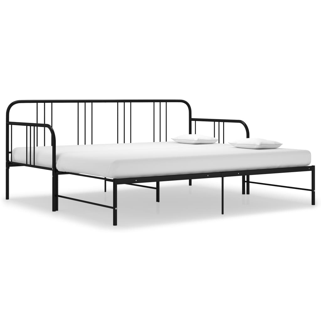 Uttrekkbar Ramme Til Sovesofa Svart Metall 90X200 Cm