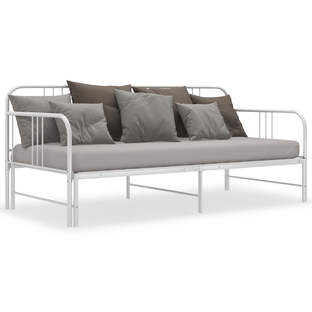 Uttrekkbar Ramme Til Sovesofa Hvit Metall 90X200 Cm