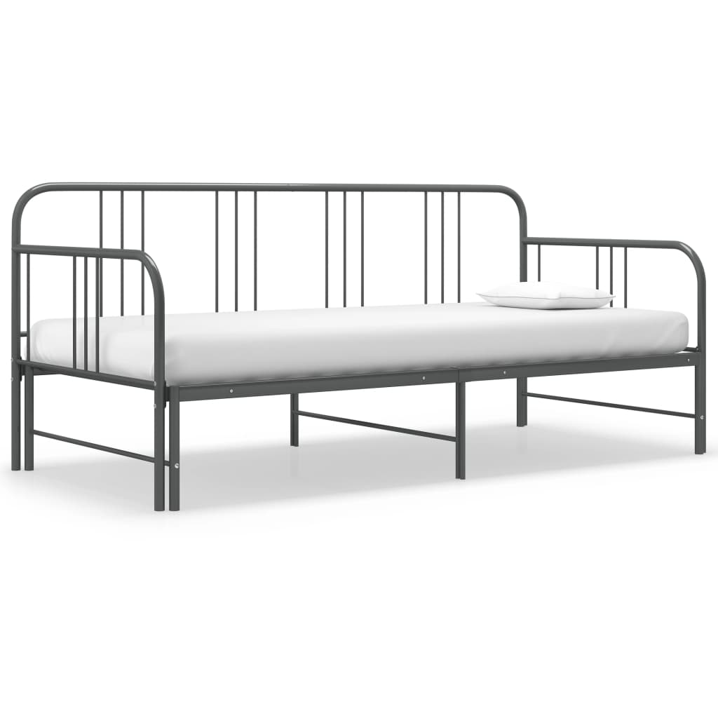 Uttrekkbar Ramme Til Sovesofa Grå Metall 90X200 Cm