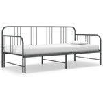 Uttrekkbar Ramme Til Sovesofa Grå Metall 90X200 Cm
