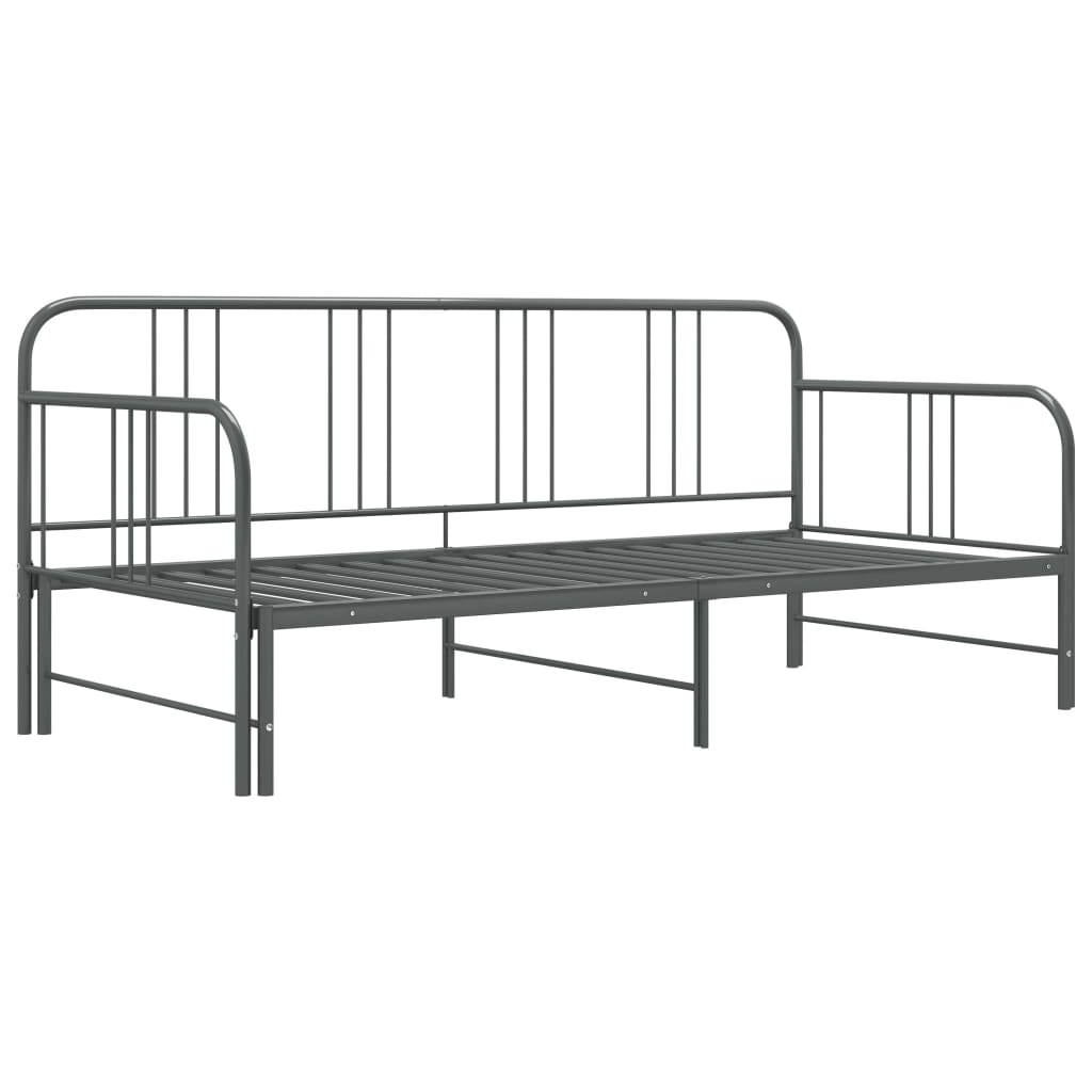 Uttrekkbar Ramme Til Sovesofa Grå Metall 90X200 Cm