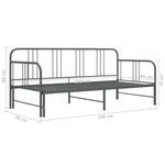 Uttrekkbar Ramme Til Sovesofa Grå Metall 90X200 Cm