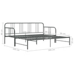 Uttrekkbar Ramme Til Sovesofa Grå Metall 90X200 Cm