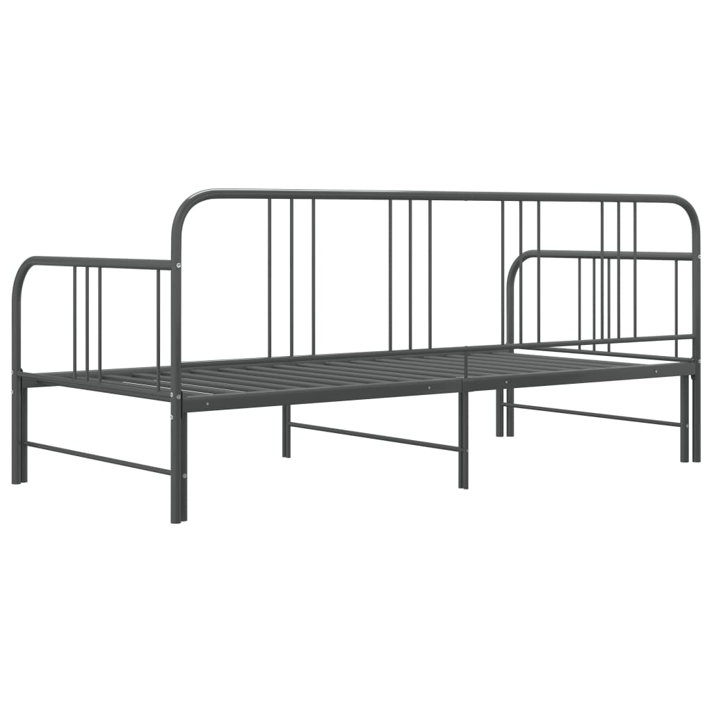 Uttrekkbar Ramme Til Sovesofa Grå Metall 90X200 Cm
