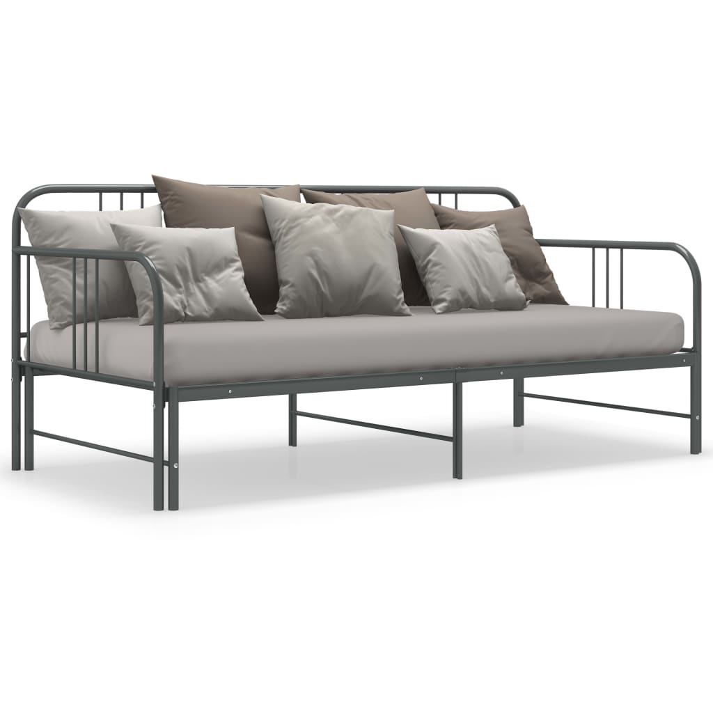 Uttrekkbar Ramme Til Sovesofa Grå Metall 90X200 Cm