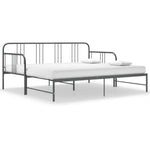 Uttrekkbar Ramme Til Sovesofa Grå Metall 90X200 Cm