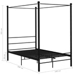 Himmelsengeramme Svart Metall 140X200 Cm