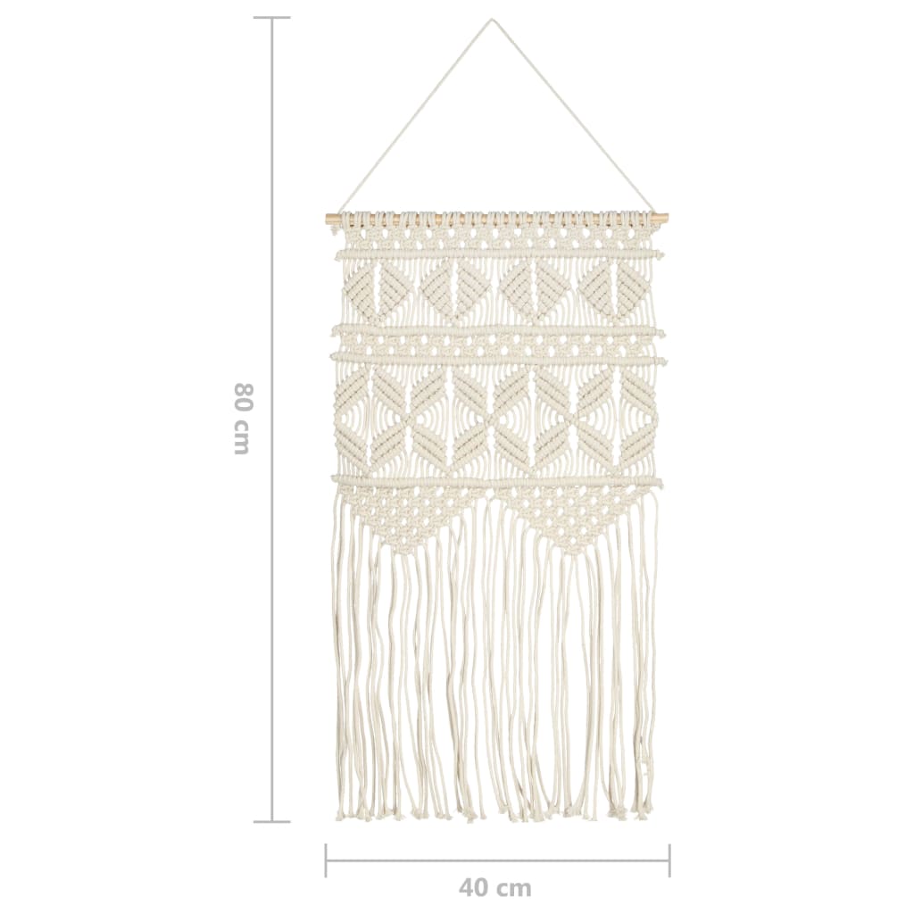 Makramé Vegghenger 40X80 Cm Bomull