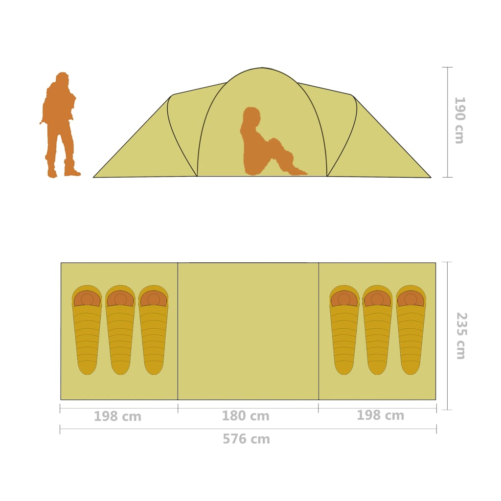 Campingtelt 6 Personer Blå Og Lyseblå
