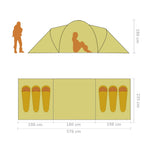 Campingtelt 6 Personer Blå Og Grønn