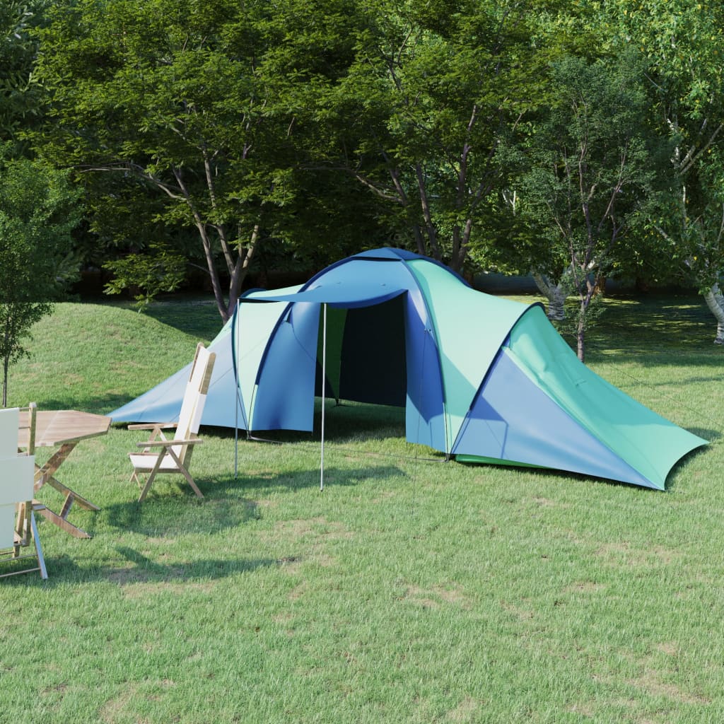 Campingtelt 6 Personer Blå Og Grønn
