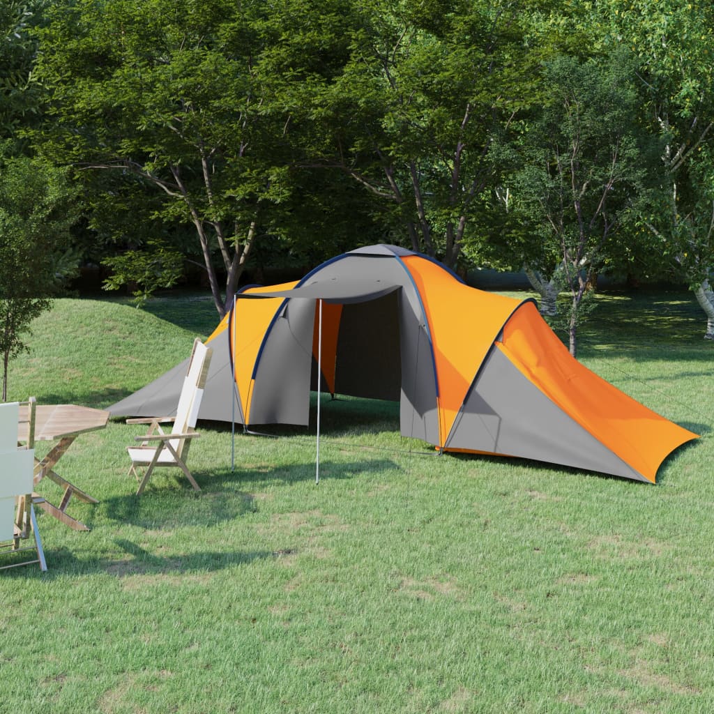 Campingtelt 6 Personer Grå Og Oransje
