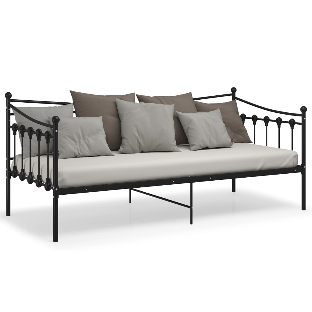 Ramme Til Sovesofa Svart Metall 90X200 Cm
