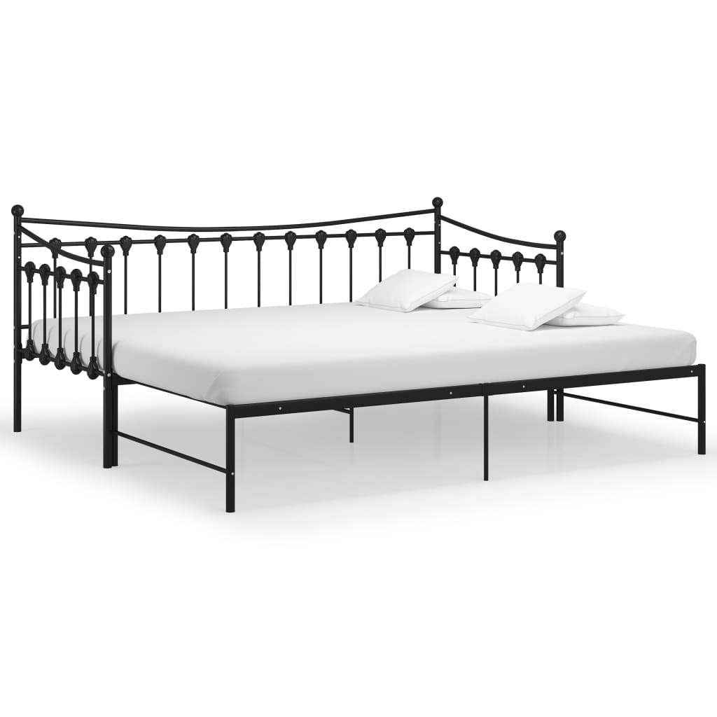 Uttrekkbar Ramme Til Sovesofa Svart Metall 90X200 Cm