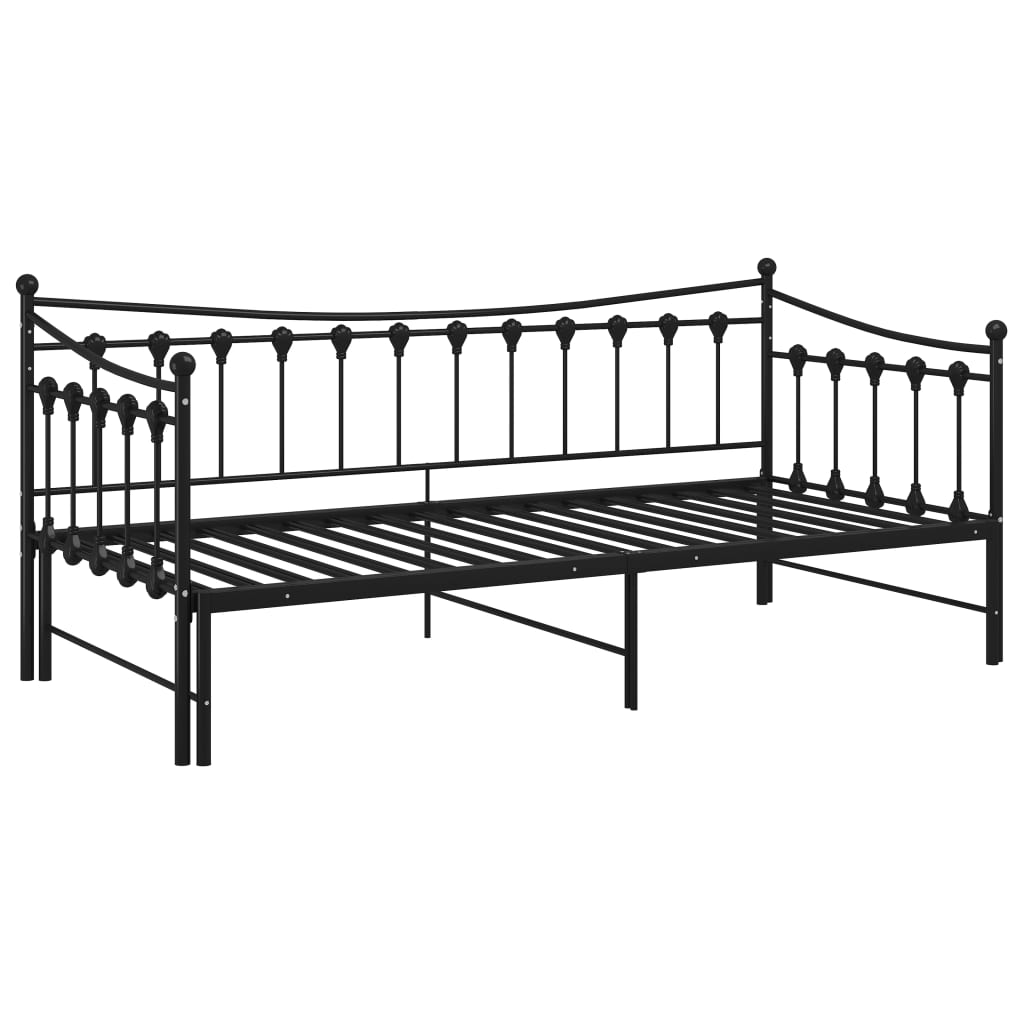 Uttrekkbar Ramme Til Sovesofa Svart Metall 90X200 Cm