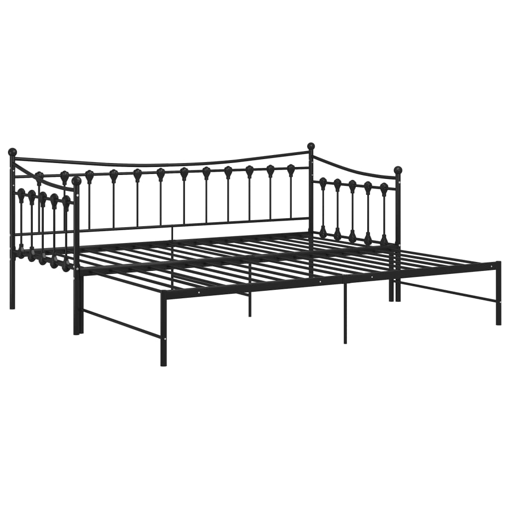 Uttrekkbar Ramme Til Sovesofa Svart Metall 90X200 Cm