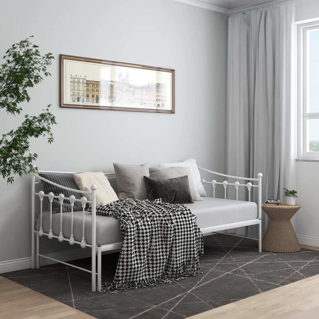 Uttrekkbar Ramme Til Sovesofa Hvit Metall 90X200 Cm