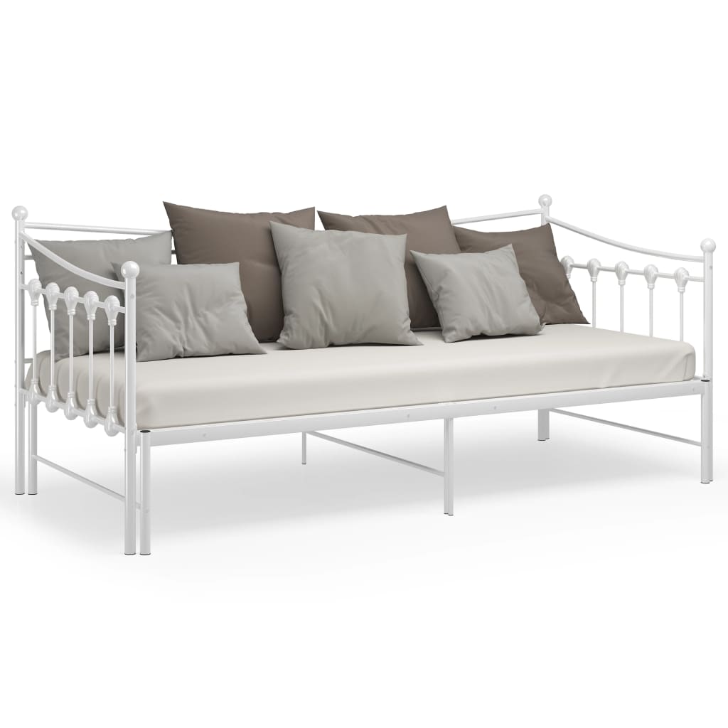 Uttrekkbar Ramme Til Sovesofa Hvit Metall 90X200 Cm