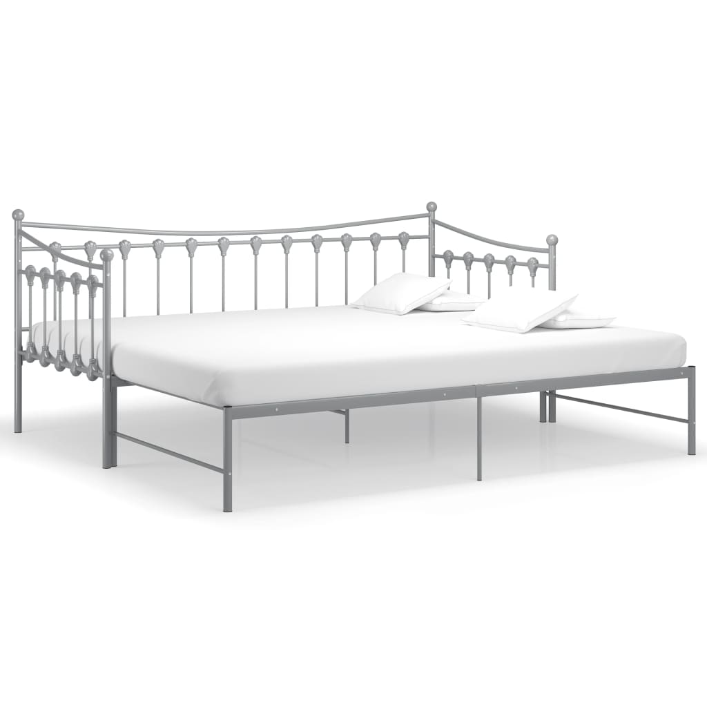 Uttrekkbar Ramme Til Sovesofa Grå Metall 90X200 Cm