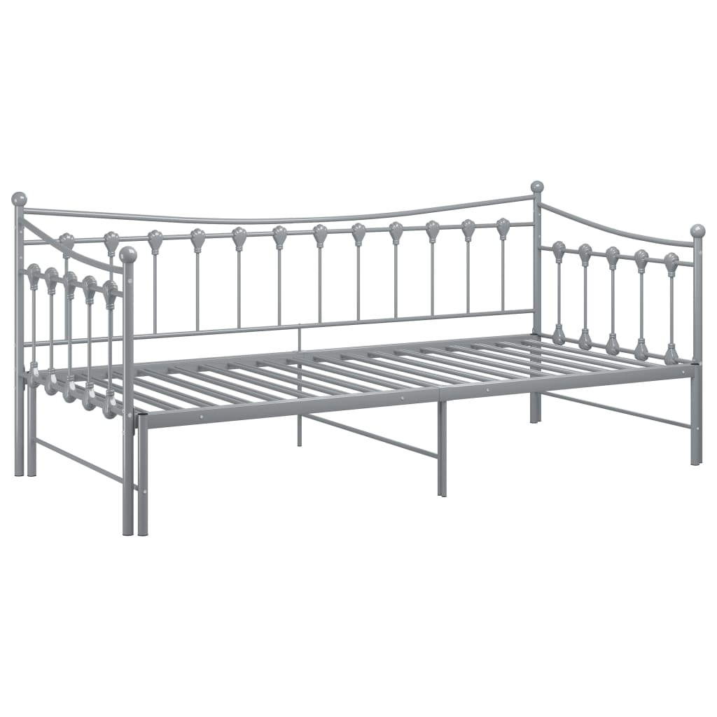 Uttrekkbar Ramme Til Sovesofa Grå Metall 90X200 Cm