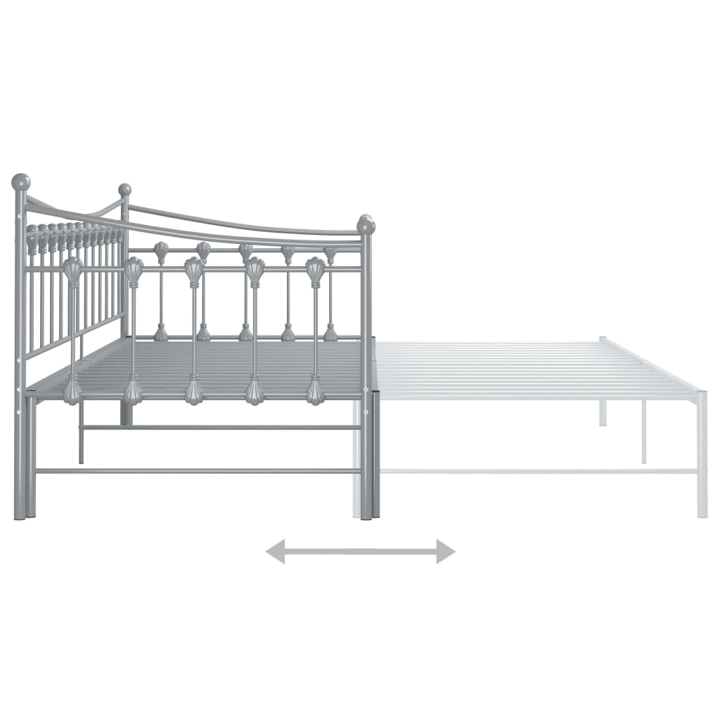 Uttrekkbar Ramme Til Sovesofa Grå Metall 90X200 Cm
