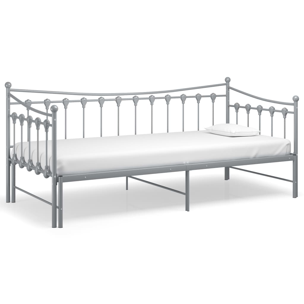 Uttrekkbar Ramme Til Sovesofa Grå Metall 90X200 Cm