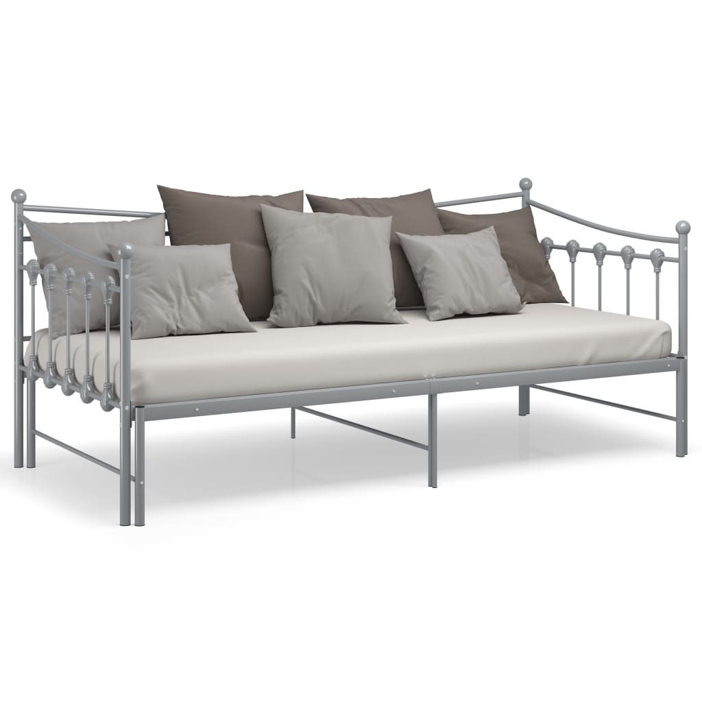 Uttrekkbar Ramme Til Sovesofa Grå Metall 90X200 Cm