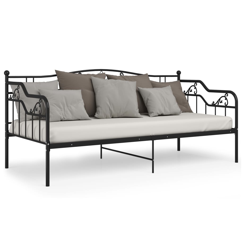 Ramme Til Sovesofa Svart Metall 90X200 Cm