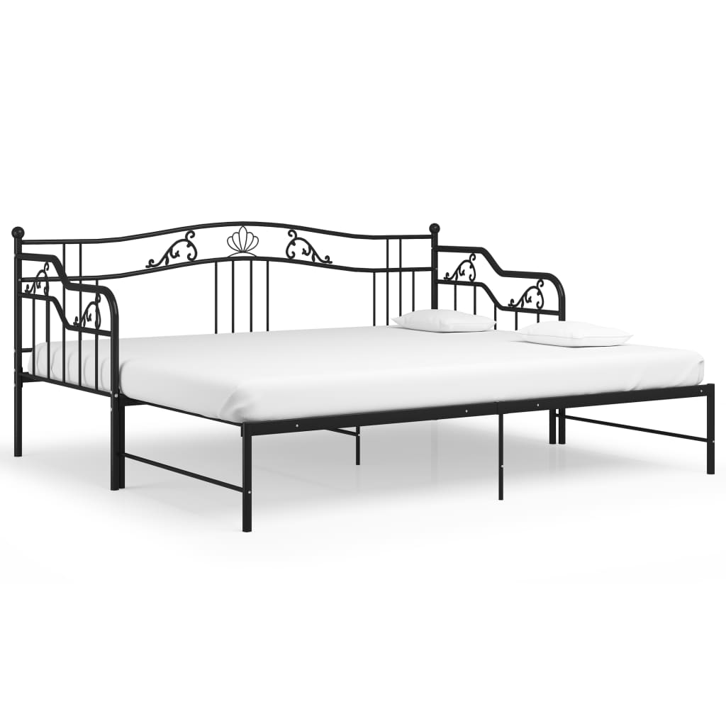 Uttrekkbar Ramme Til Sovesofa Svart Metall 90X200 Cm