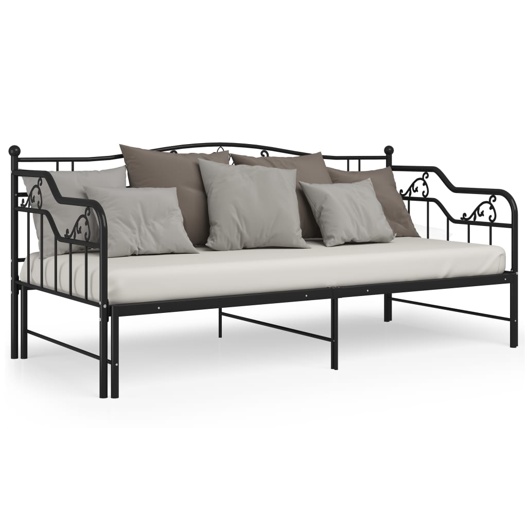 Uttrekkbar Ramme Til Sovesofa Svart Metall 90X200 Cm