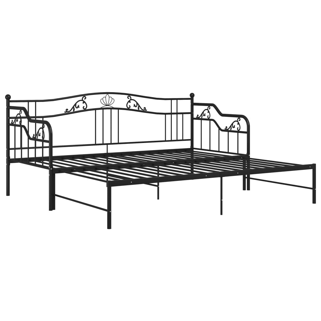 Uttrekkbar Ramme Til Sovesofa Svart Metall 90X200 Cm