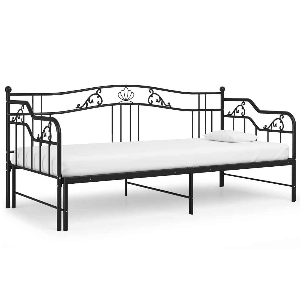 Uttrekkbar Ramme Til Sovesofa Svart Metall 90X200 Cm