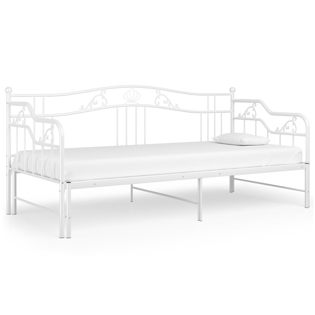 Uttrekkbar Ramme Til Sovesofa Hvit Metall 90X200 Cm