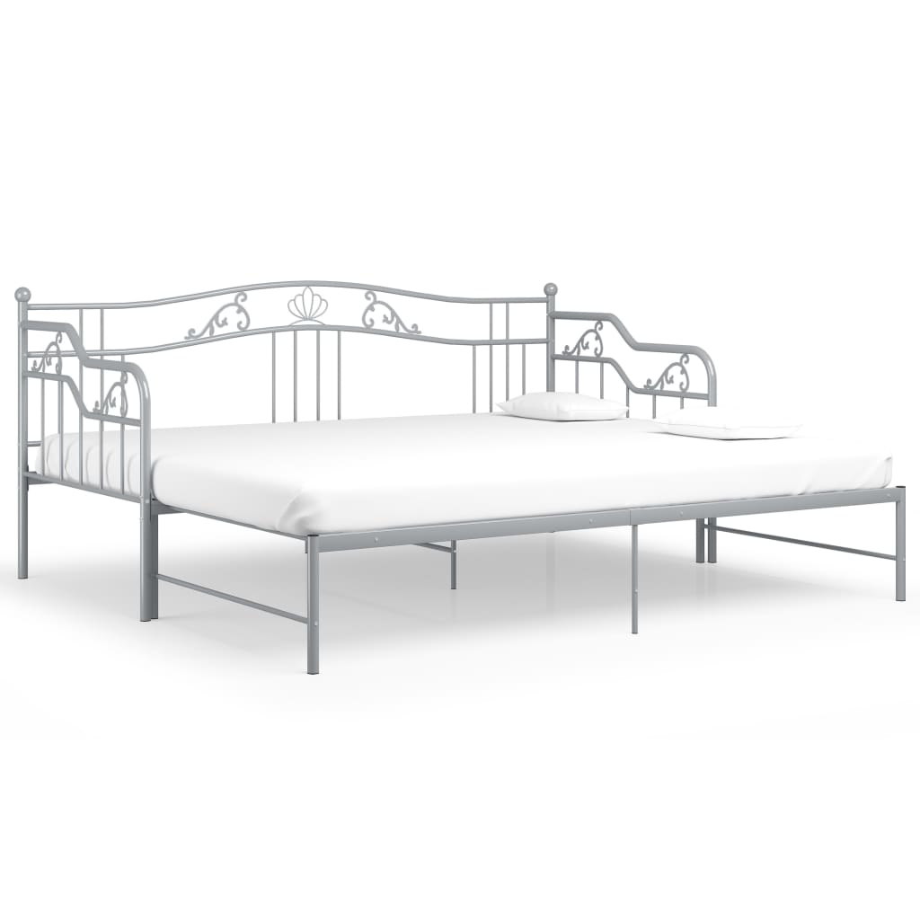 Uttrekkbar Ramme Til Sovesofa Grå Metall 90X200 Cm
