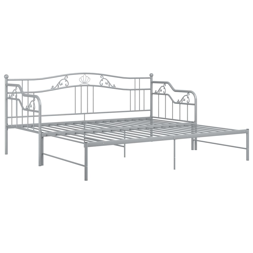 Uttrekkbar Ramme Til Sovesofa Grå Metall 90X200 Cm