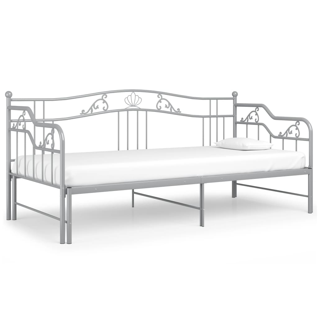 Uttrekkbar Ramme Til Sovesofa Grå Metall 90X200 Cm