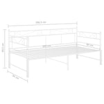 Uttrekkbar Ramme Til Sovesofa Hvit Metall 90X200 Cm