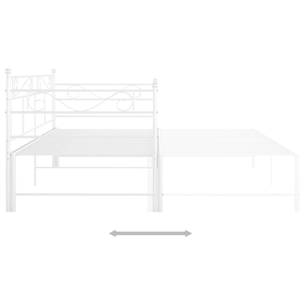 Uttrekkbar Ramme Til Sovesofa Hvit Metall 90X200 Cm