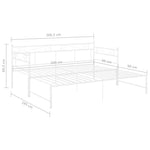 Uttrekkbar Ramme Til Sovesofa Hvit Metall 90X200 Cm