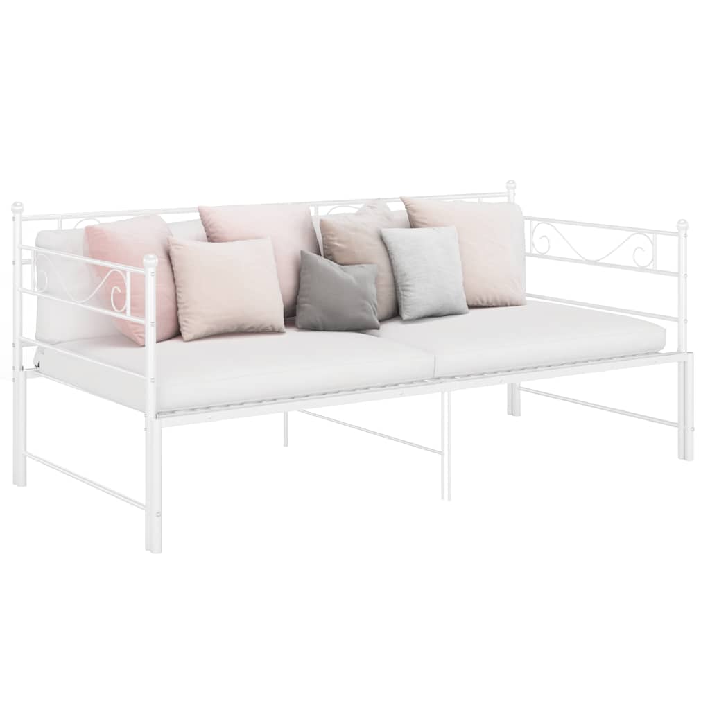 Uttrekkbar Ramme Til Sovesofa Hvit Metall 90X200 Cm