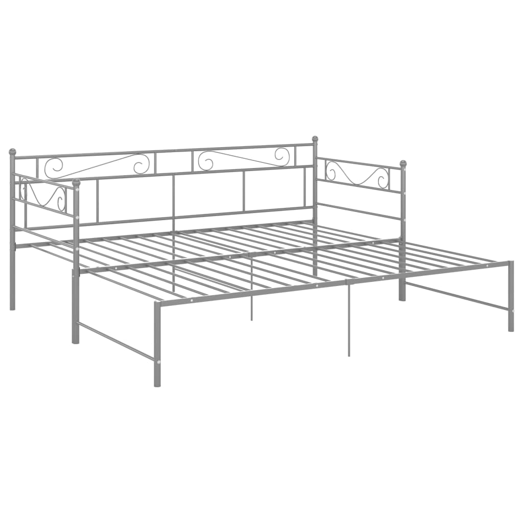 Uttrekkbar Ramme Til Sovesofa Grå Metall 90X200 Cm