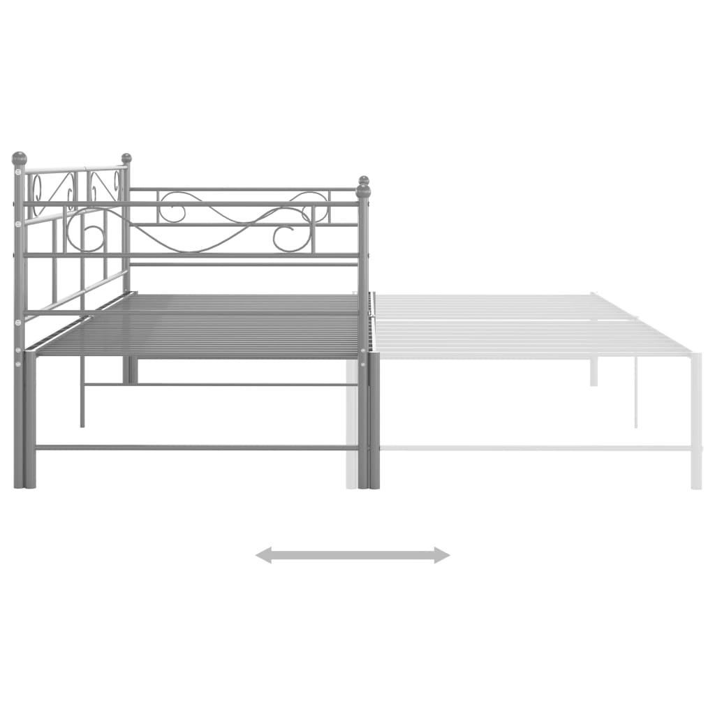 Uttrekkbar Ramme Til Sovesofa Grå Metall 90X200 Cm