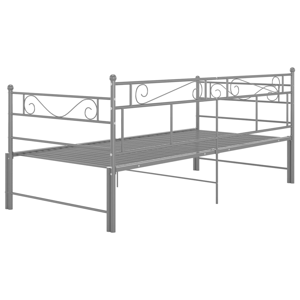 Uttrekkbar Ramme Til Sovesofa Grå Metall 90X200 Cm