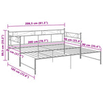Uttrekkbar Ramme Til Sovesofa Grå Metall 90X200 Cm