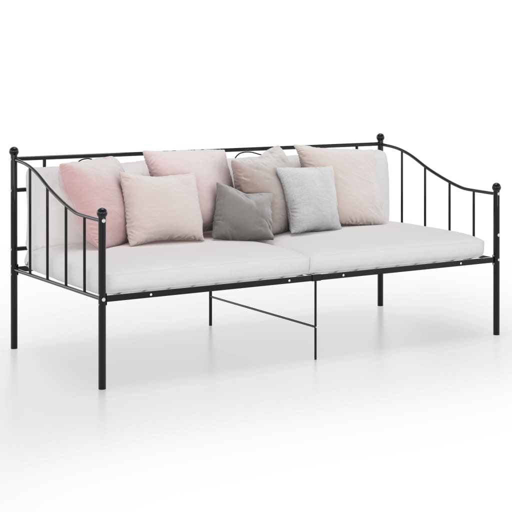 Ramme Til Sovesofa Svart Metall 90X200 Cm