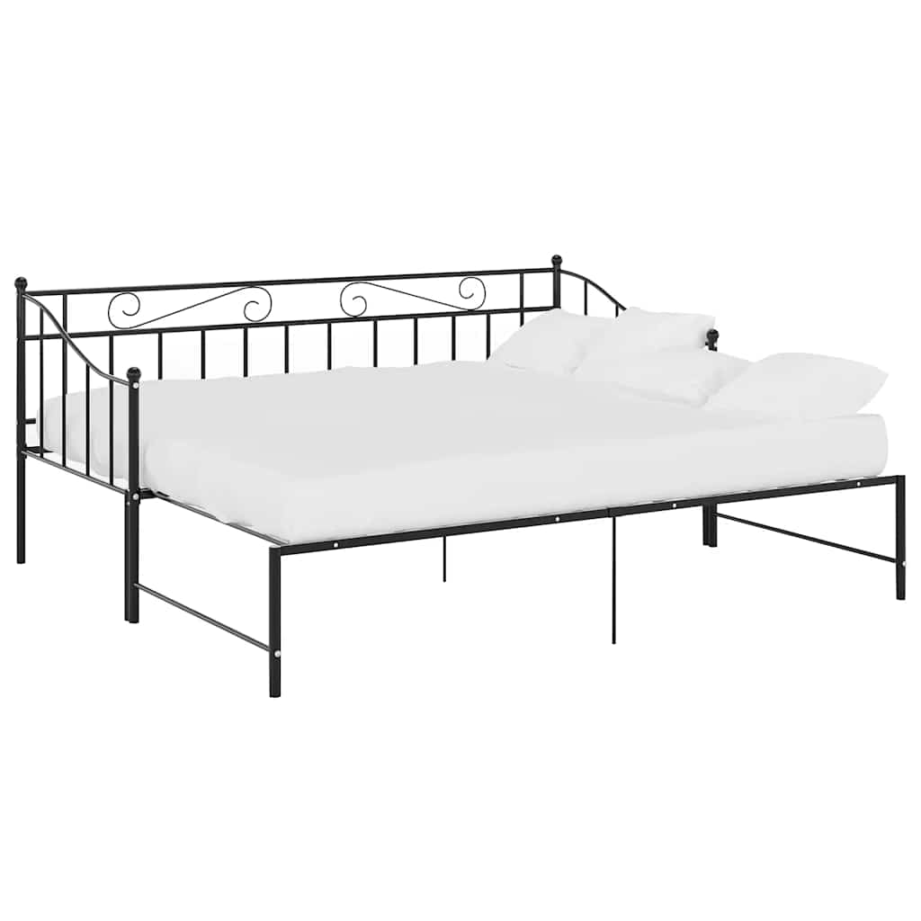 Uttrekkbar Ramme Til Sovesofa Svart Metall 90X200 Cm